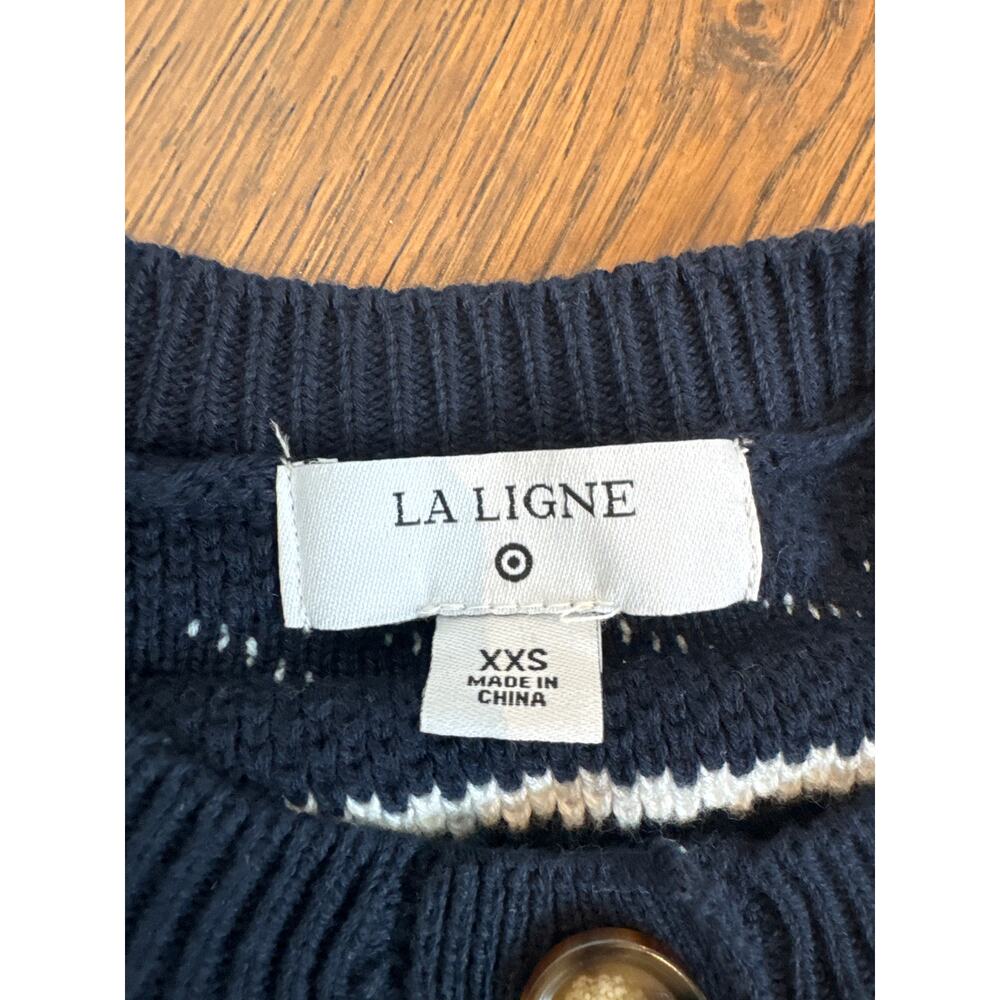 La Ligne x Target Textured Striped Long Sleeve Cardigan Sweater Multi Womens XXS - Picture 5 of 7